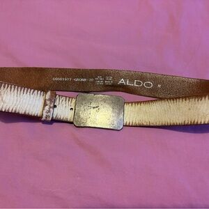 Aldo Genuine Leather Brown & Ivory Belt